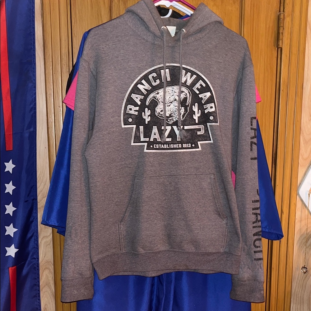 Gray Lazy J Hoodie